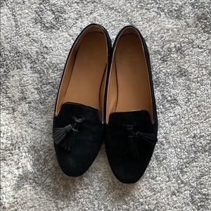 JCrew black Suede loafers size 8